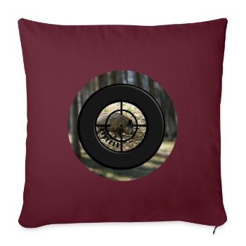 Un sanglier dans une lunette de visée - Housse de coussin décorative 45 x 45 cm - bordeaux - Devant