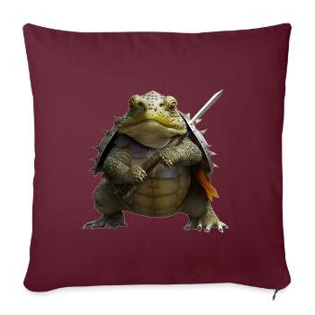 Grenouille en pleine vitesse - Housse de coussin décorative 45 x 45 cm - bordeaux - Devant