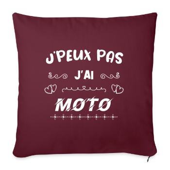 JE PEUX PAS J'AI MOTO - HUMOUR - MOTO - Housse de coussin décorative 45 x 45 cm - bordeaux - Devant