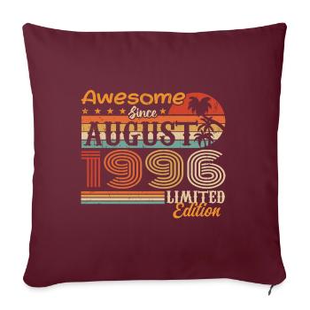 1996 Août Idée cadeau Août 1996 - Housse de coussin décorative 45 x 45 cm - bordeaux - Devant