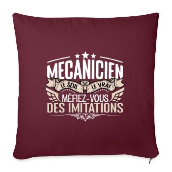 Mécanicien le seul Mécanicien le vrai Mécanicien - Housse de coussin décorative 45 x 45 cm - bordeaux - Devant