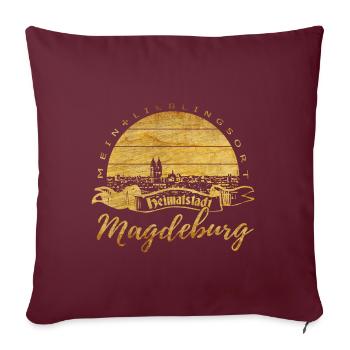 Magdeburg - Sofakissenbezug 45 x 45 cm - Burgunderrot - Vorne