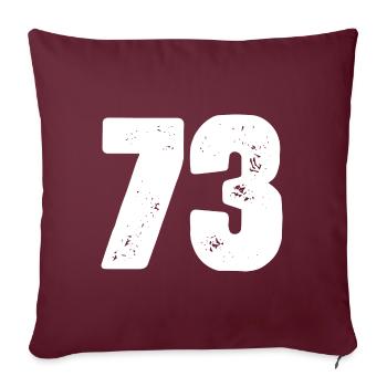 73 Maillot numéro - Housse de coussin décorative 45 x 45 cm - bordeaux - Devant
