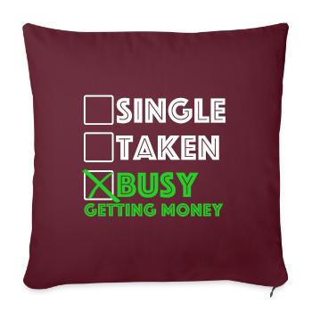 Occupé à obtenir de l’argent | Single, prise - Housse de coussin décorative 45 x 45 cm - bordeaux - Devant