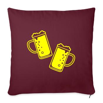 Icône de bière de tasse de bière en verre de bière - Housse de coussin décorative 45 x 45 cm - bordeaux - Devant