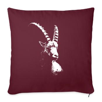 Steinbock Alpentiere - Sofakissenbezug 45 x 45 cm - Burgunderrot - Vorne