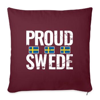 Fier Suédois Suède Vintage Drapeau Suédois - Housse de coussin décorative 45 x 45 cm - bordeaux - Devant