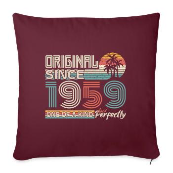 1959 anniversaire 1959 né en 1959 anniversaire - Housse de coussin décorative 45 x 45 cm - bordeaux - Devant