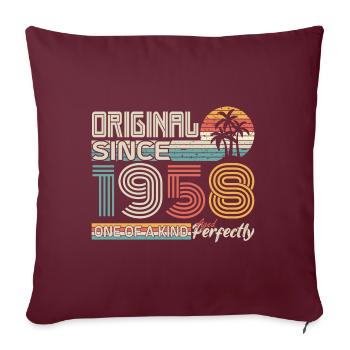 1958 anniversaire 1958 né en 1958 anniversaire - Housse de coussin décorative 45 x 45 cm - bordeaux - Devant