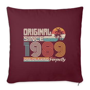 1989 anniversaire 1989 né en 1989 anniversaire - Housse de coussin décorative 45 x 45 cm - bordeaux - Devant