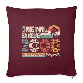 1998 anniversaire 1998 né en 1998 anniversaire - Housse de coussin décorative 45 x 45 cm - bordeaux - Devant