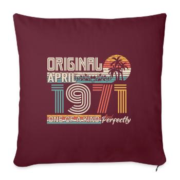 Avril 1971 anniversaire April 1971 cadeau 1971 - Housse de coussin décorative 45 x 45 cm - bordeaux - Devant