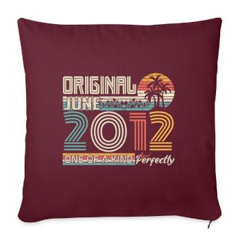 Juin 2012 Juin anniversaire June 2012 - Housse de coussin décorative 45 x 45 cm - bordeaux - Devant