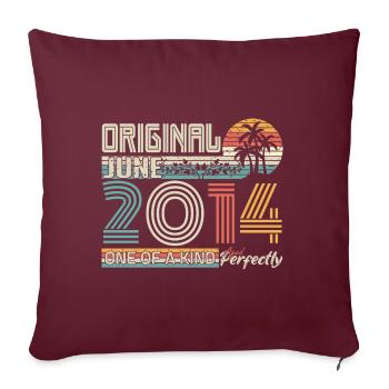 Juin 2014 Juin anniversaire June 2014 - Housse de coussin décorative 45 x 45 cm - bordeaux - Devant