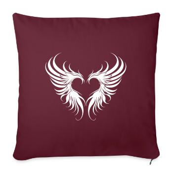 Coeur, Ailes, Ange, Amour - Housse de coussin décorative 45 x 45 cm - bordeaux - Devant
