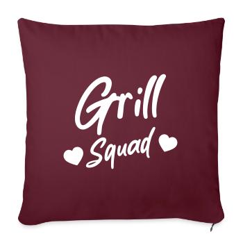 Coeur d’escouade de grillades - Housse de coussin décorative 45 x 45 cm - bordeaux - Devant
