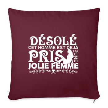 cadeau copain mari Le meilleur copain du monde - Housse de coussin décorative 45 x 45 cm - bordeaux - Devant