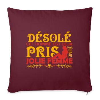 Cadeau Mari Copain Le meilleur copain du monde !! - Housse de coussin décorative 45 x 45 cm - bordeaux - Devant