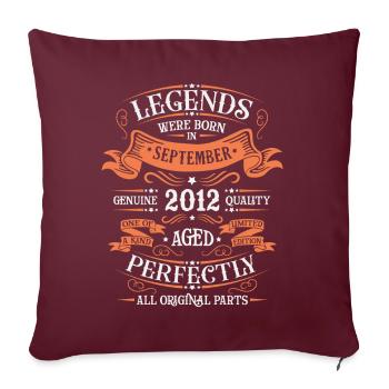 September 2012 Originelle Geschenkidee zum Geburtstag - Sofakissenbezug 45 x 45 cm - Burgunderrot - Vorne