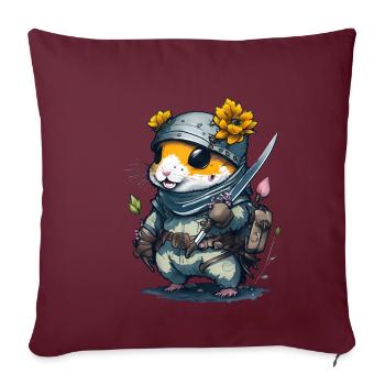 With this design you will become a ninja hamster - Sofa pillowcase 17,3'' x 17,3'' (45 x 45 cm) - burgundy - Front