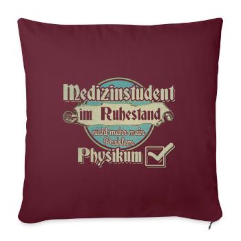 Medizinstudent Physikum - Sofakissenbezug 45 x 45 cm - Burgunderrot - Vorne