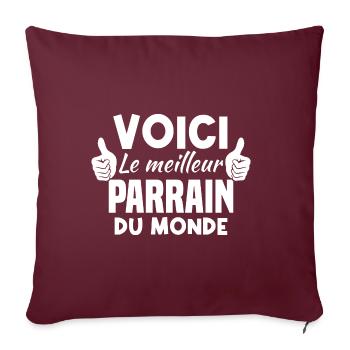 Voici le meilleur parrain du monde - Housse de coussin décorative 45 x 45 cm - bordeaux - Devant