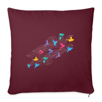 Bricolage papier grue plis en papier origami - Housse de coussin décorative 45 x 45 cm - bordeaux - Devant