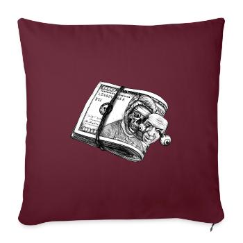 Le dollar face à face - Housse de coussin décorative 45 x 45 cm - bordeaux - Devant