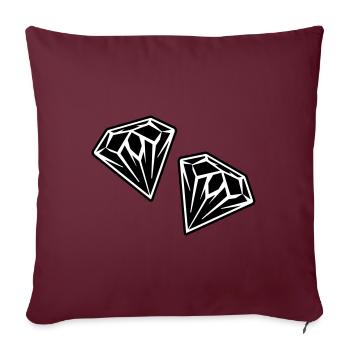 Logo symbole diamant - Housse de coussin décorative 45 x 45 cm - bordeaux - Devant