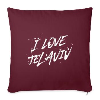 J’adore Tel Aviv - Housse de coussin décorative 45 x 45 cm - bordeaux - Devant