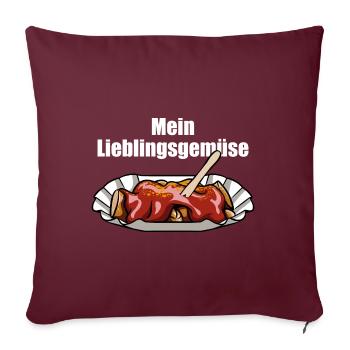 Currywurst - Mein Lieblingsgemüse - Fast Food - Sofakissenbezug 45 x 45 cm - Burgunderrot - Vorne