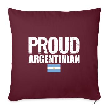 Fier argentin Argentine Drapeau argentin - Housse de coussin décorative 45 x 45 cm - bordeaux - Devant