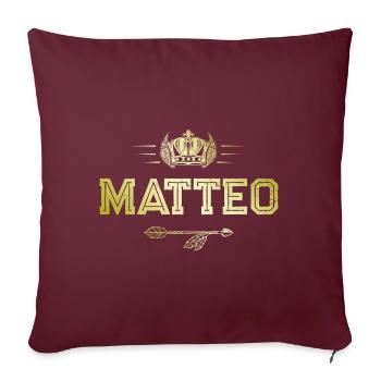Matteo - Housse de coussin décorative 45 x 45 cm - bordeaux - Devant