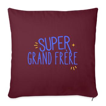 t shirt super grand frere cadeau garçon - Housse de coussin décorative 45 x 45 cm - bordeaux - Devant