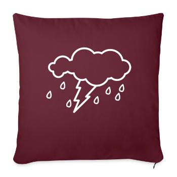 Nuage orages cadeau foudre pluie gouttes météo - Housse de coussin décorative 45 x 45 cm - bordeaux - Devant