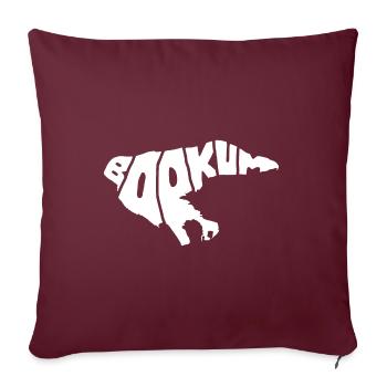 Borkum island silhouette contour vacances Mer du Nord - Housse de coussin décorative 45 x 45 cm - bordeaux - Devant