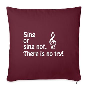 Chanter ou ne pas chanter. Clé de sol - blanche - Housse de coussin décorative 45 x 45 cm - bordeaux - Devant