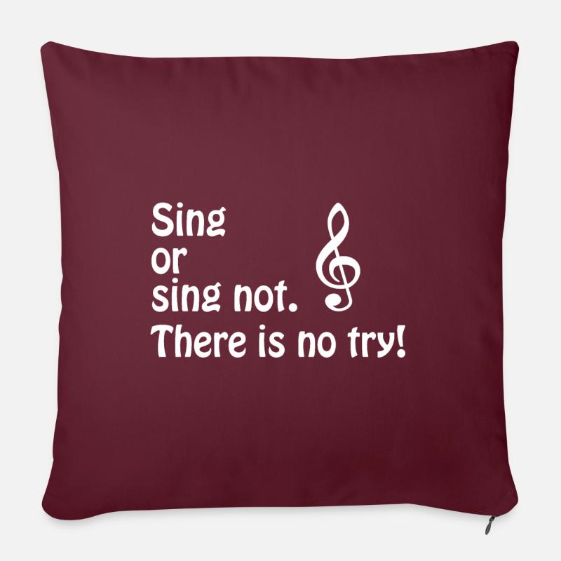 Chanter ou ne pas chanter. Clé de sol - blanche - Housse de coussin décorative 45 x 45 cm - bordeaux
