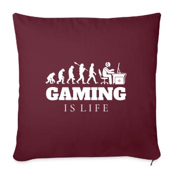 Cadeau Gaming Gamer Evolution - Housse de coussin décorative 45 x 45 cm - bordeaux - Devant