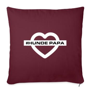 Papa chien - Housse de coussin décorative 45 x 45 cm - bordeaux - Devant