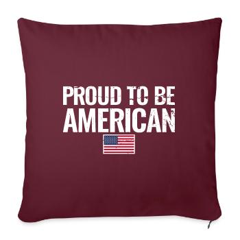 Fier d’être américain DRAPEAU AMÉRICAIN - Housse de coussin décorative 45 x 45 cm - bordeaux - Devant
