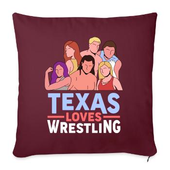 Texas Wrestling Design für stolze texanische Fans - Sofakissenbezug 45 x 45 cm - Burgunderrot - Vorne