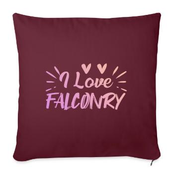 J’adore la fauconnerie - Housse de coussin décorative 45 x 45 cm - bordeaux - Devant