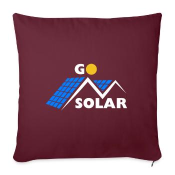 Go Solar - Photovoltaïque - Energie solaire - Toiture - Housse de coussin décorative 45 x 45 cm - bordeaux - Devant