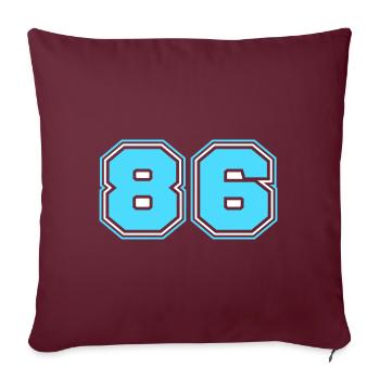86 Numéro de numéro - Housse de coussin décorative 45 x 45 cm - bordeaux - Devant