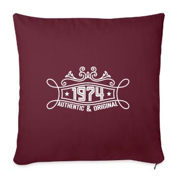 anniversaire 1974 anniversaire né en 1974 année - Housse de coussin décorative 45 x 45 cm - bordeaux - Devant