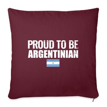 Fier d’être argentin Argentine Argentine - Housse de coussin décorative 45 x 45 cm - bordeaux - Devant