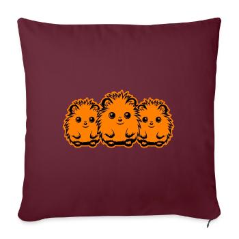 Hérisson Mignon Mignon Bébé - Housse de coussin décorative 45 x 45 cm - bordeaux - Devant