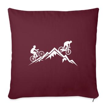 VTT montagnes vélo cadeau - Housse de coussin décorative 45 x 45 cm - bordeaux - Devant