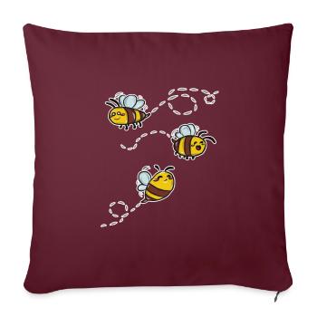 chemise enfant noire avec motif abeille drôle - Housse de coussin décorative 45 x 45 cm - bordeaux - Devant